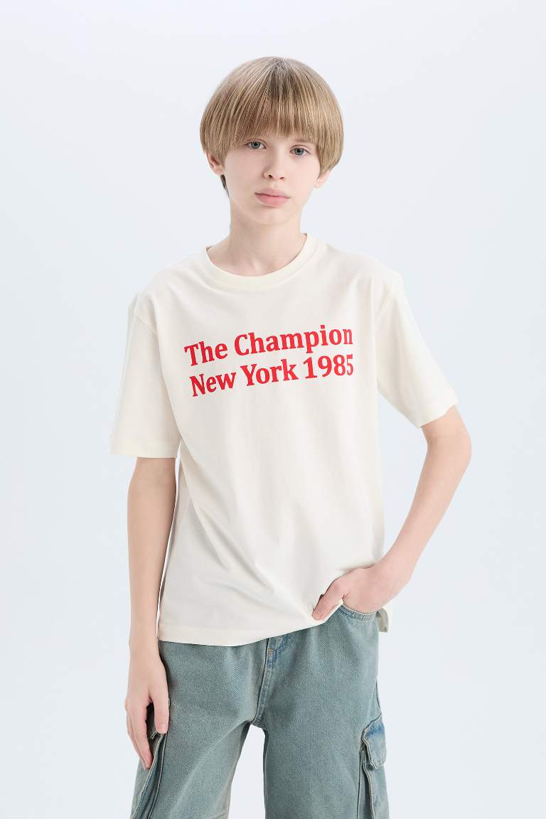 Boy Crew Neck Printed Short Sleeve T-Shirt