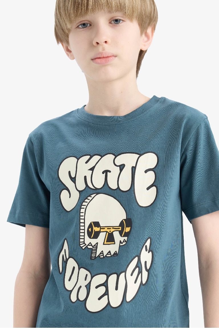 Boy Crew Neck Printed Short Sleeve T-Shirt