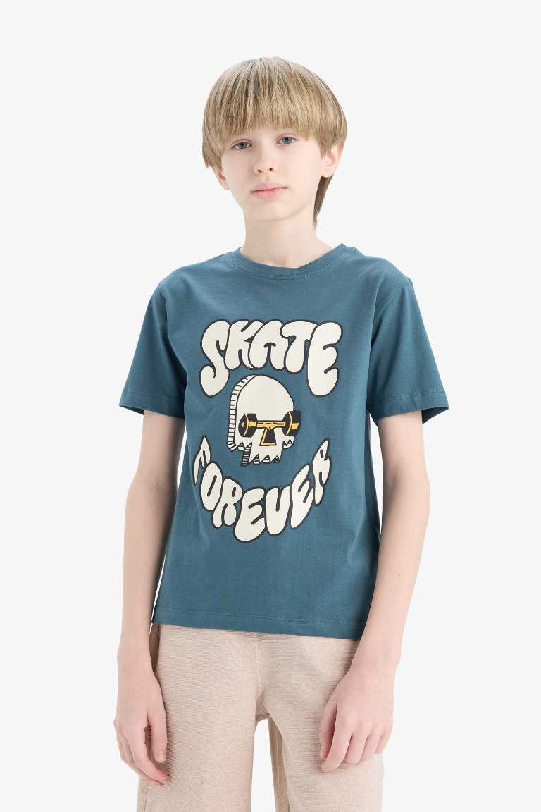 Boy Crew Neck Printed Short Sleeve T-Shirt