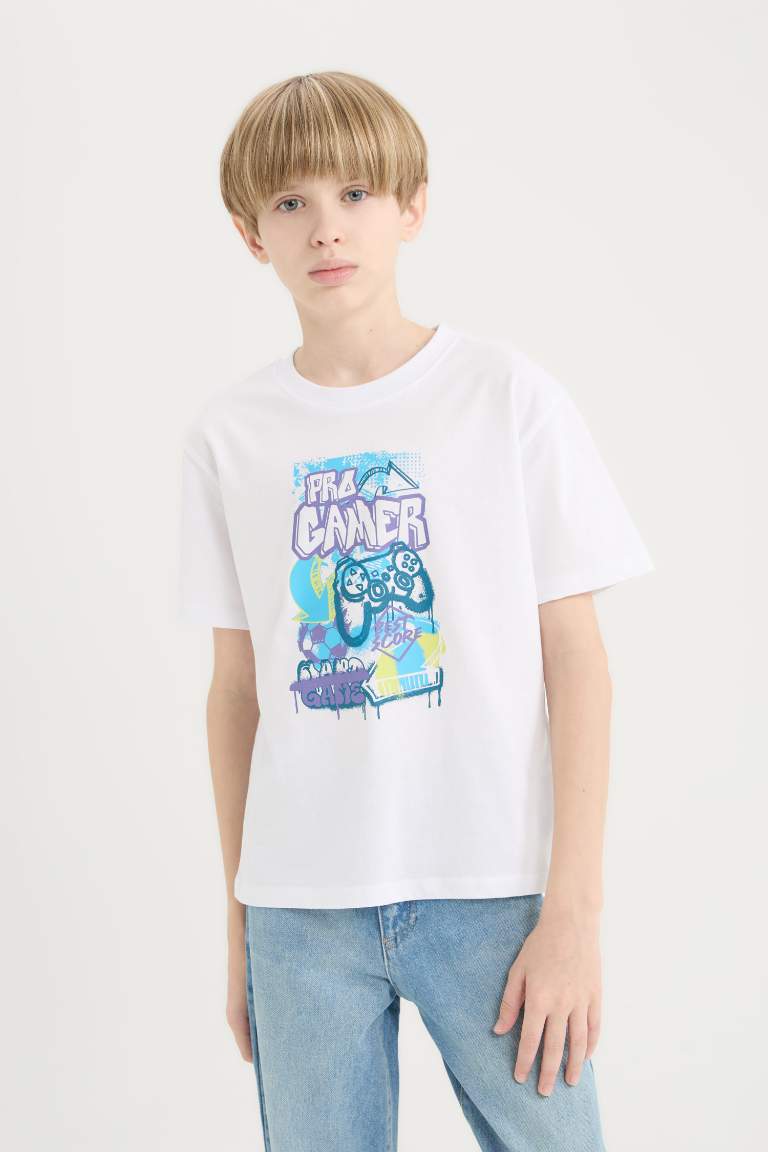 Boy Crew Neck Printed Short Sleeve T-Shirt