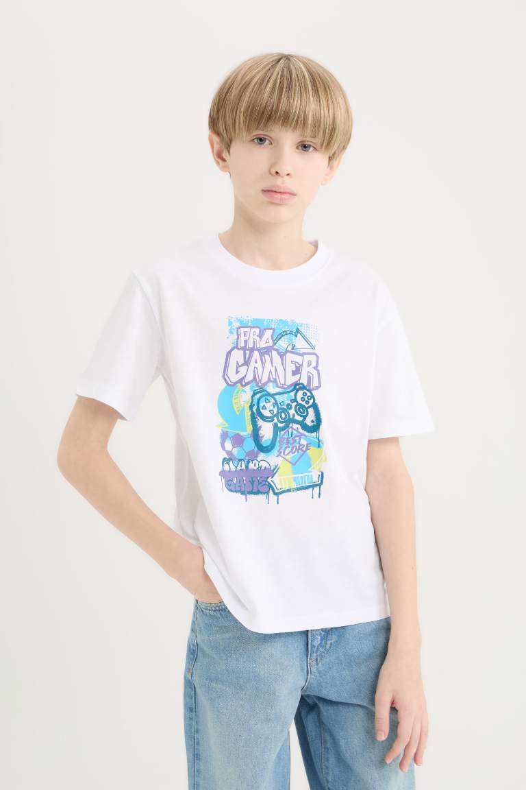 Boy Crew Neck Printed Short Sleeve T-Shirt