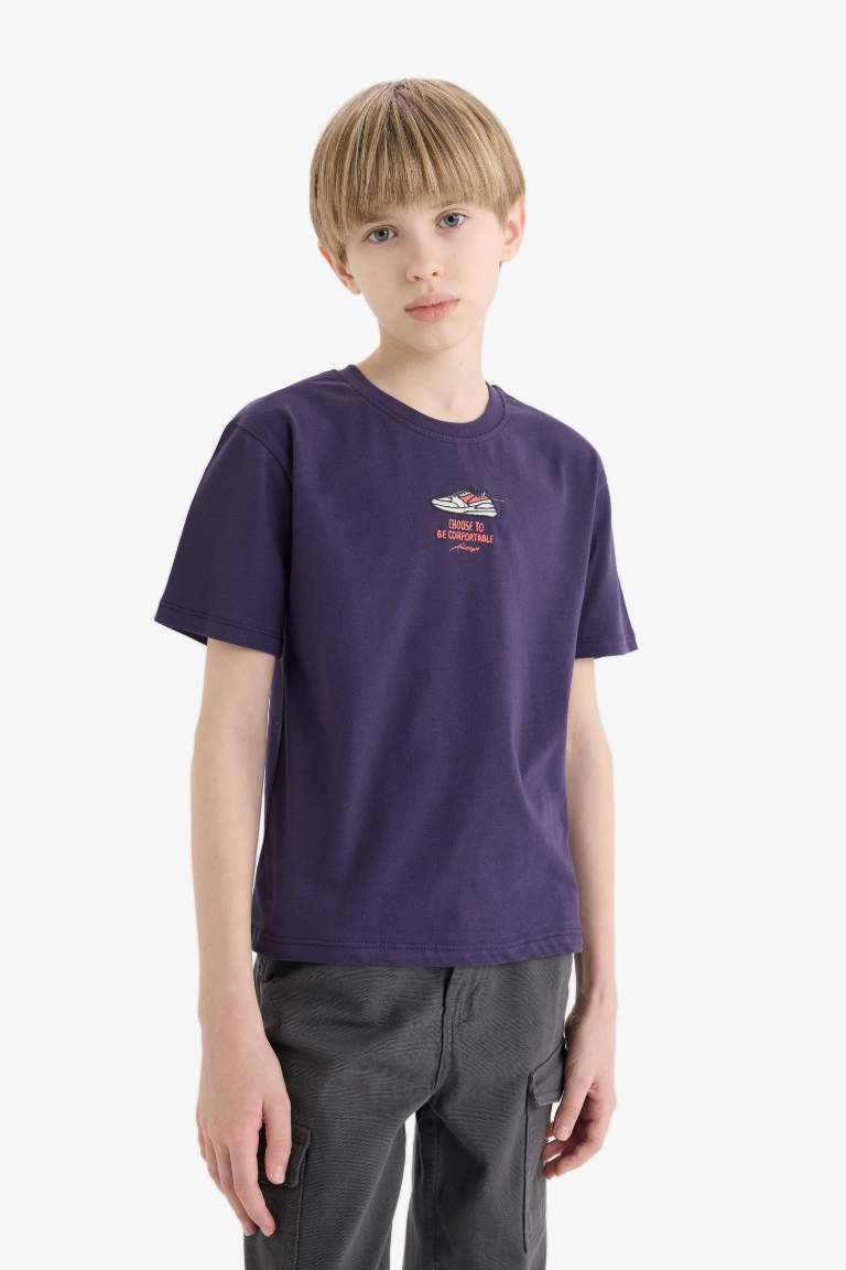 Boy New Regular Fit Crew Neck Embroidered T-Shirt