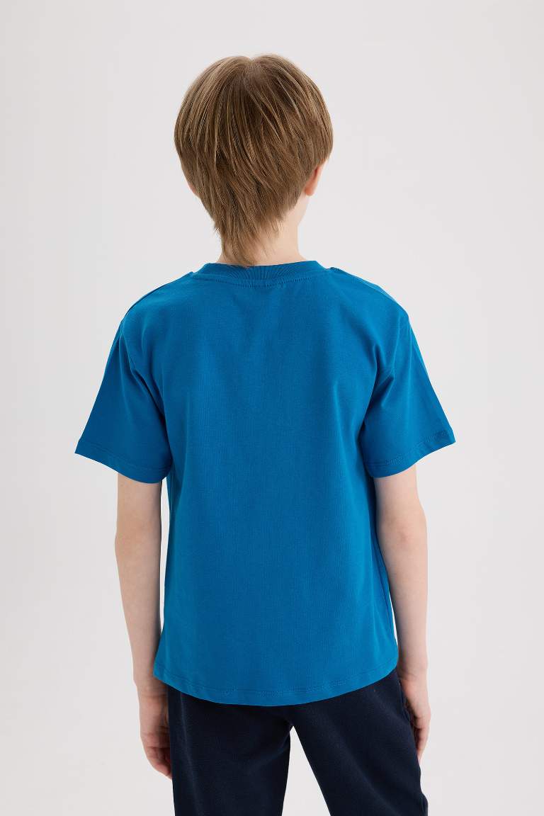 Boy Crew Neck Embroidered Short Sleeve T-Shirt