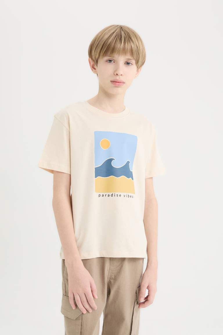 Boy Crew Neck Printed Short Sleeve T-Shirt