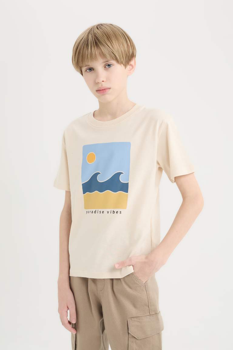 Boy Crew Neck Printed Short Sleeve T-Shirt