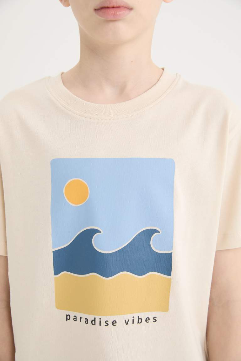 Boy Crew Neck Printed Short Sleeve T-Shirt