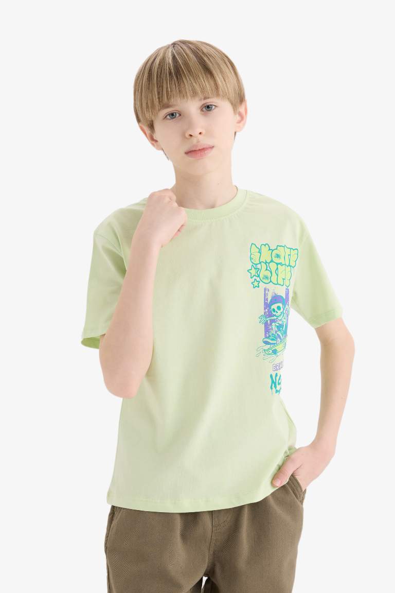 Boy New Regular Fit Crew Neck Printed T-Shirt