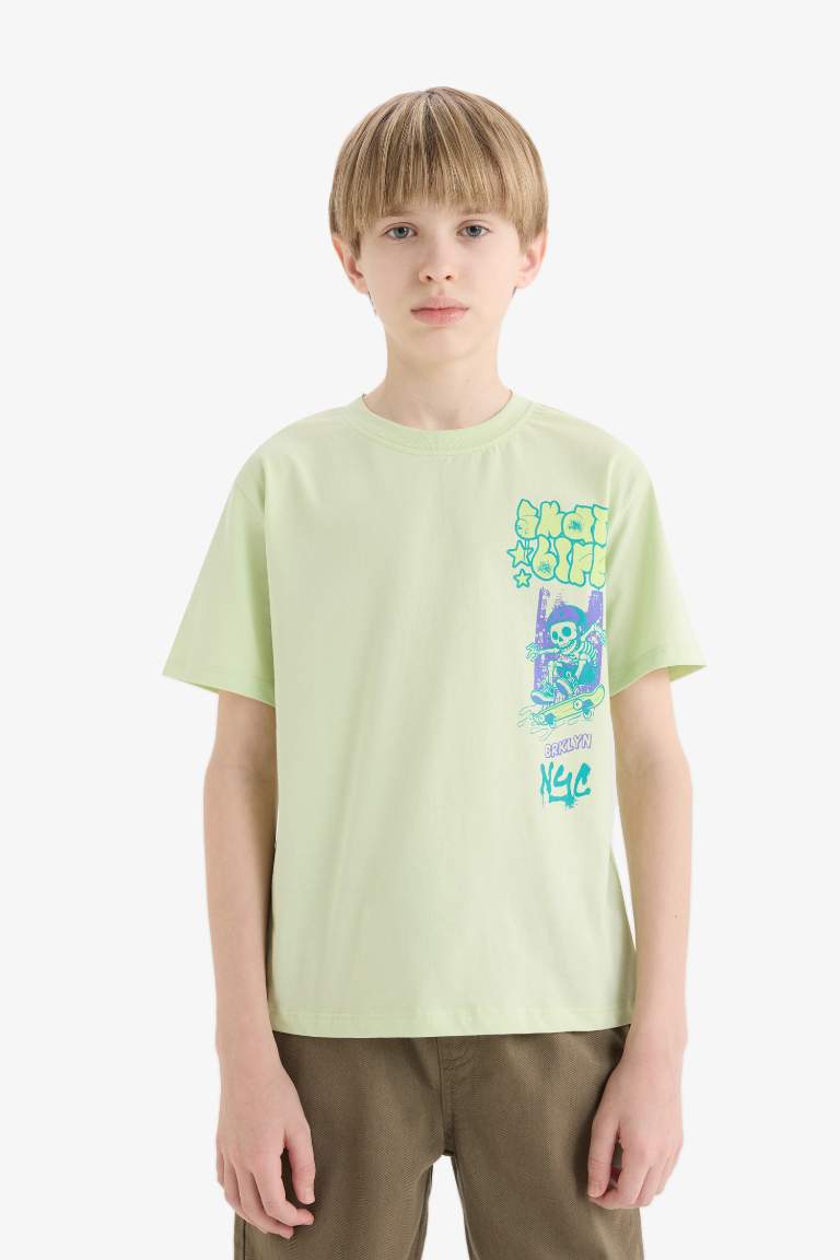 Boy New Regular Fit Crew Neck Printed T-Shirt