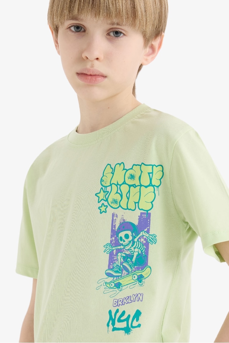 Boy New Regular Fit Crew Neck Printed T-Shirt