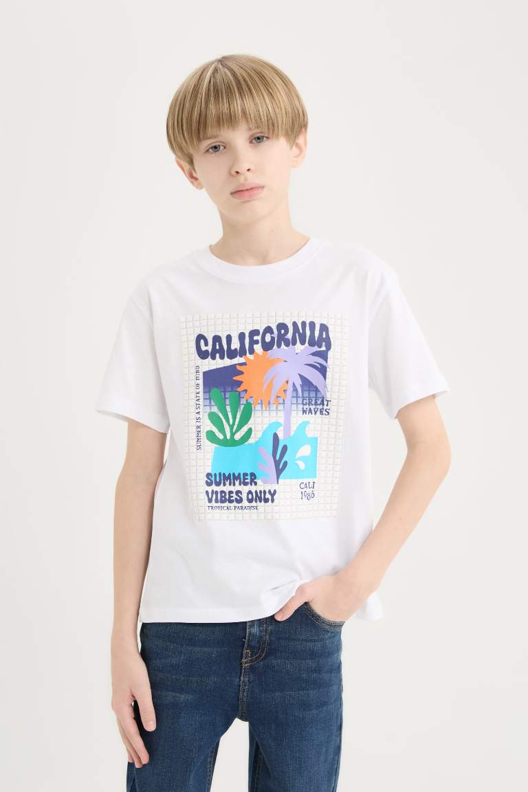 Boy New Regular Fit Crew Neck Puff Printed T-shirt