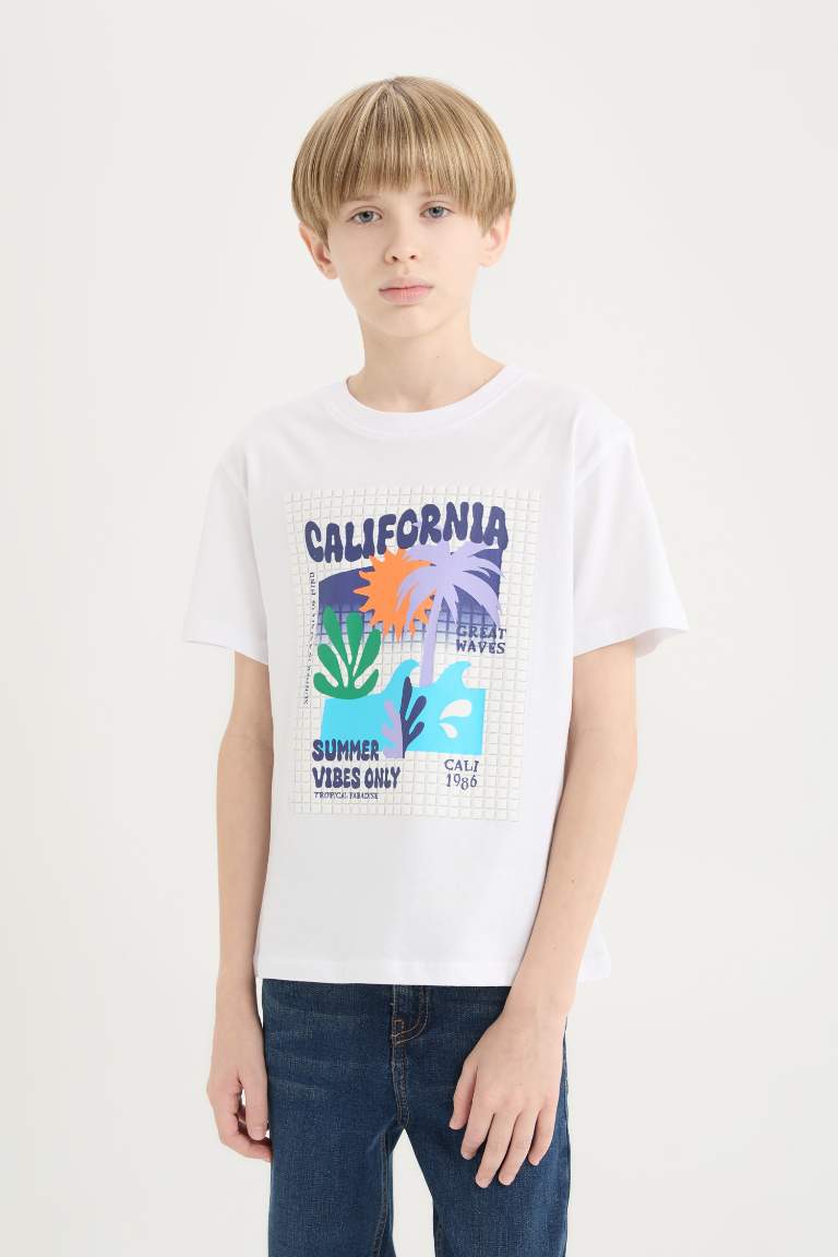 Boy New Regular Fit Crew Neck Puff Printed T-shirt