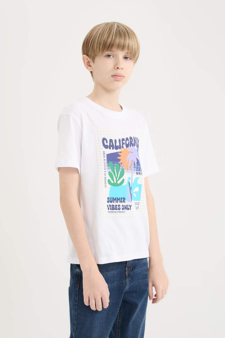 Boy New Regular Fit Crew Neck Puff Printed T-shirt