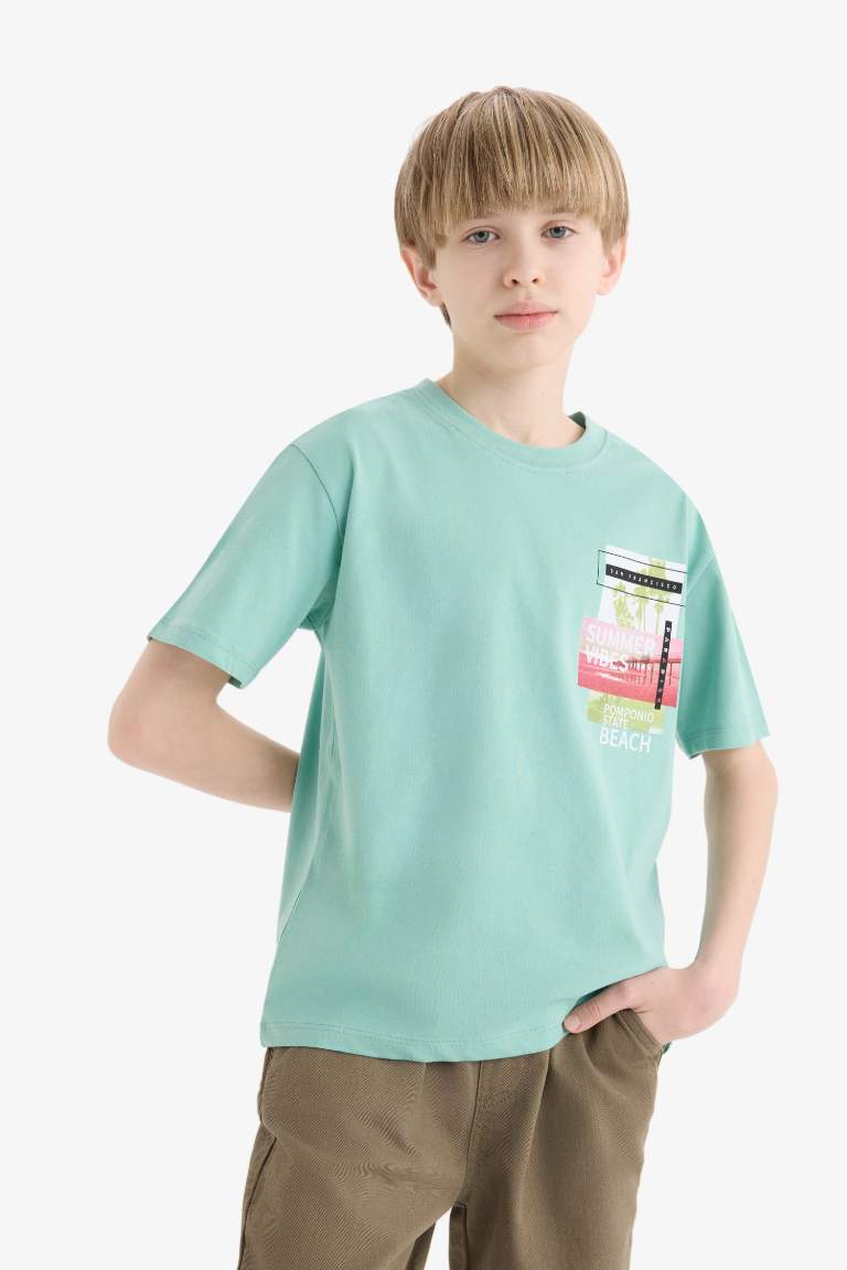 Boy New Regular Fit Crew Neck Printed  T-Shirt