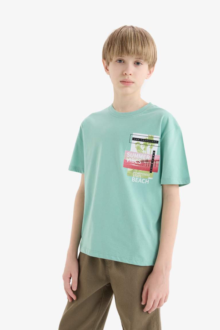 Boy New Regular Fit Crew Neck Printed  T-Shirt