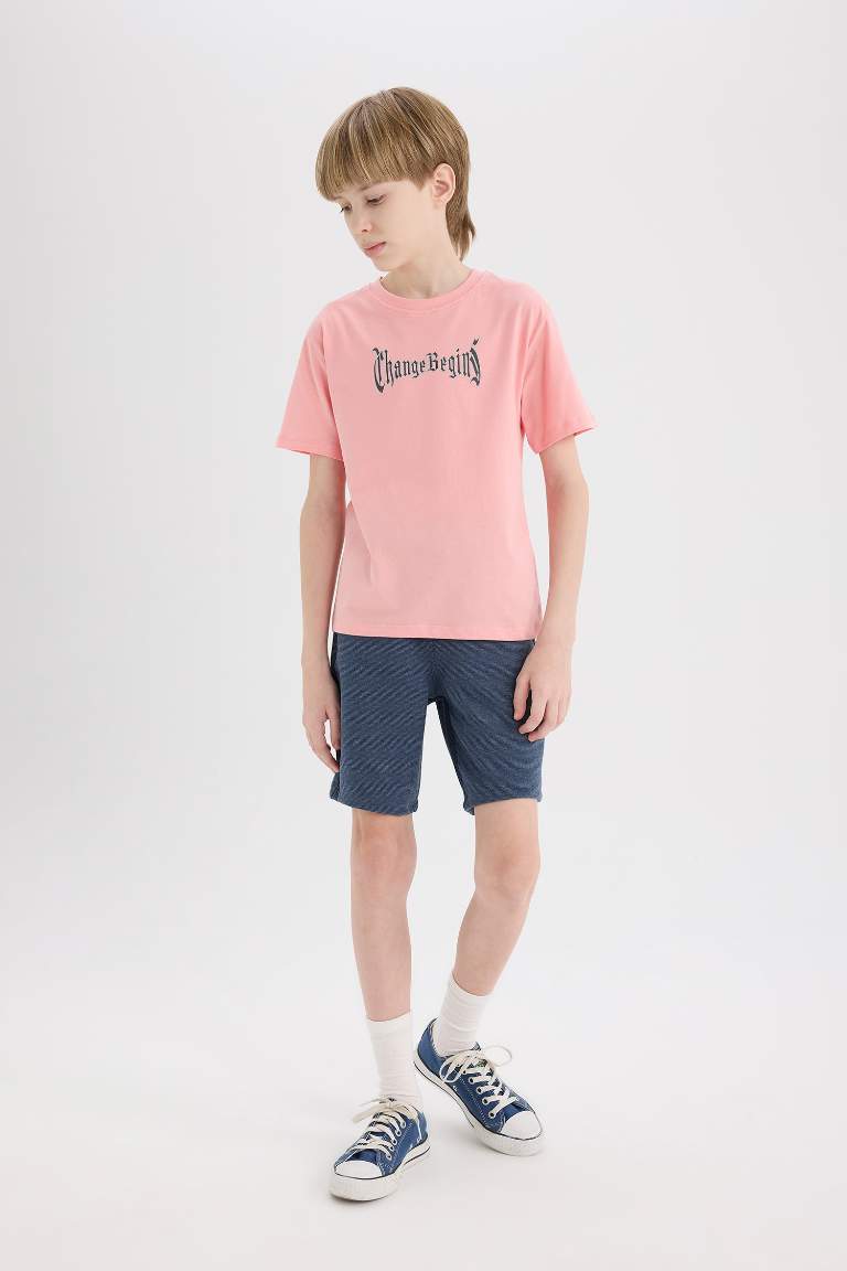 Boy New Regular Fit Crew Neck Printed  T-Shirt