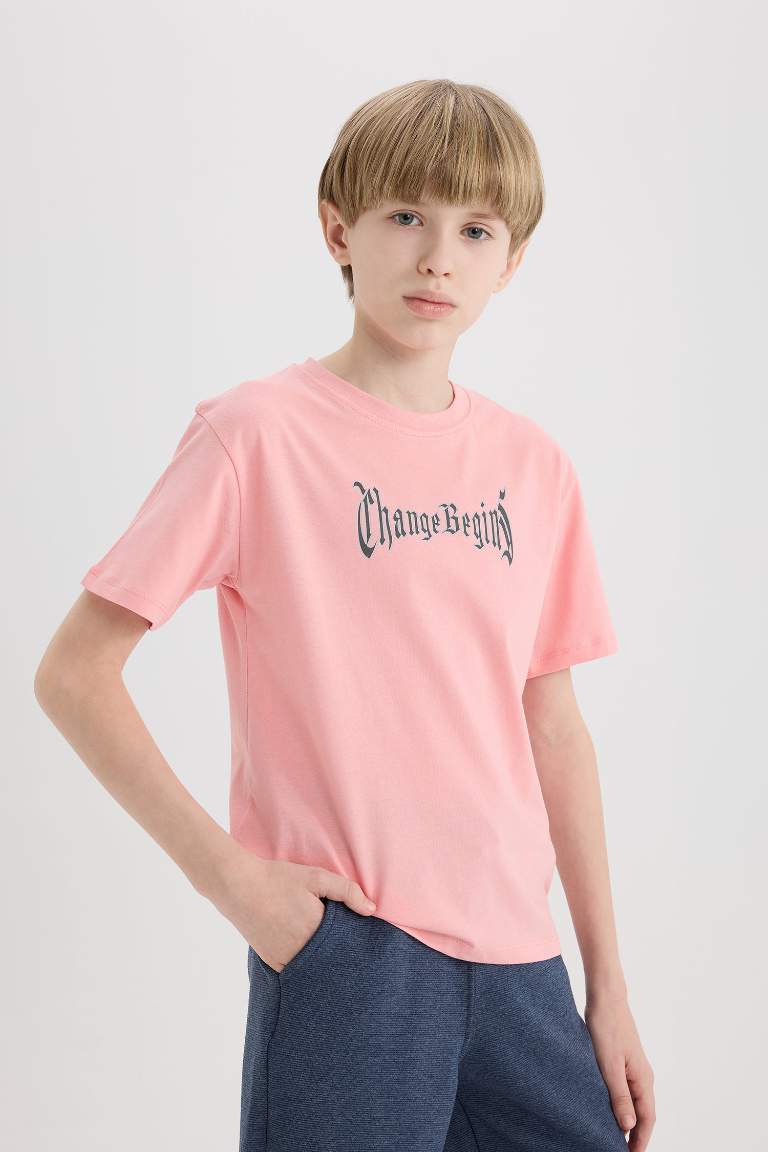 Boy New Regular Fit Crew Neck Printed  T-Shirt