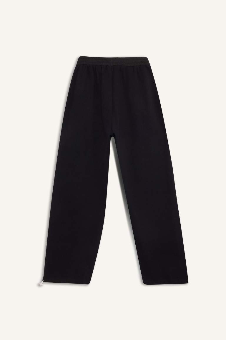 Coool Beli Lastikli Wide Leg Geniş Bol Paça Eşofman Altı Beli Ayarlanabilir Lastikli Yan Şeritli