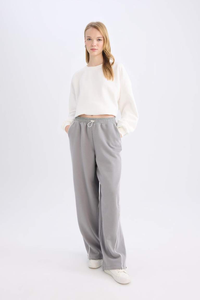 Coool Beli Lastikli Wide Leg Geniş Bol Paça Eşofman Altı