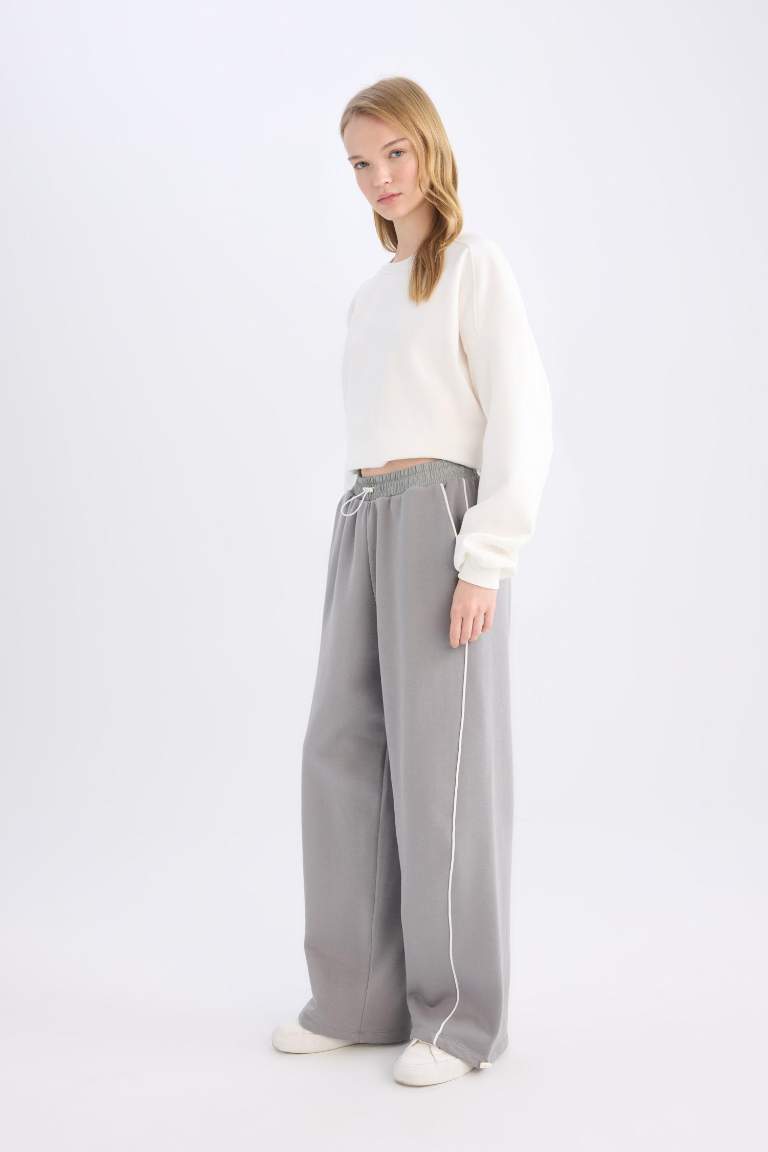 Coool Beli Lastikli Wide Leg Geniş Bol Paça Eşofman Altı