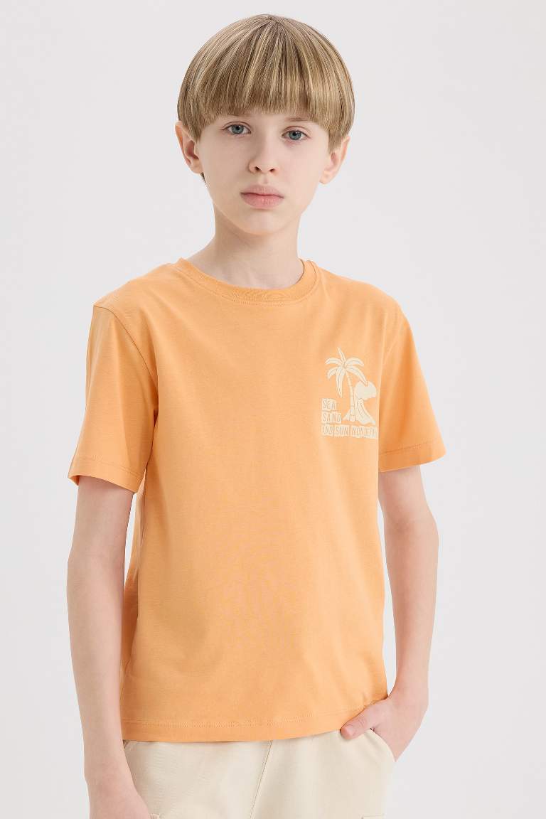 Boy Regular Fit Crew Neck Printed T-Shirt