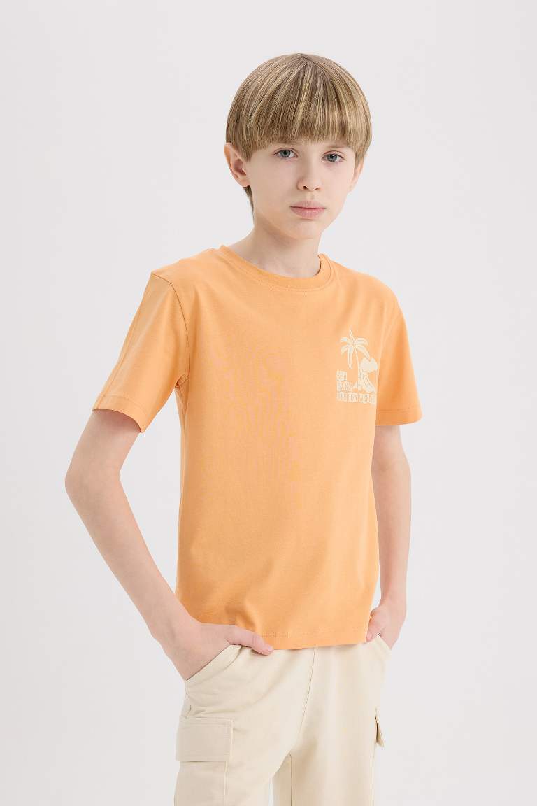 Boy Regular Fit Crew Neck Printed T-Shirt