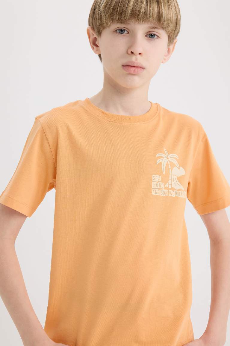 Boy Regular Fit Crew Neck Printed T-Shirt