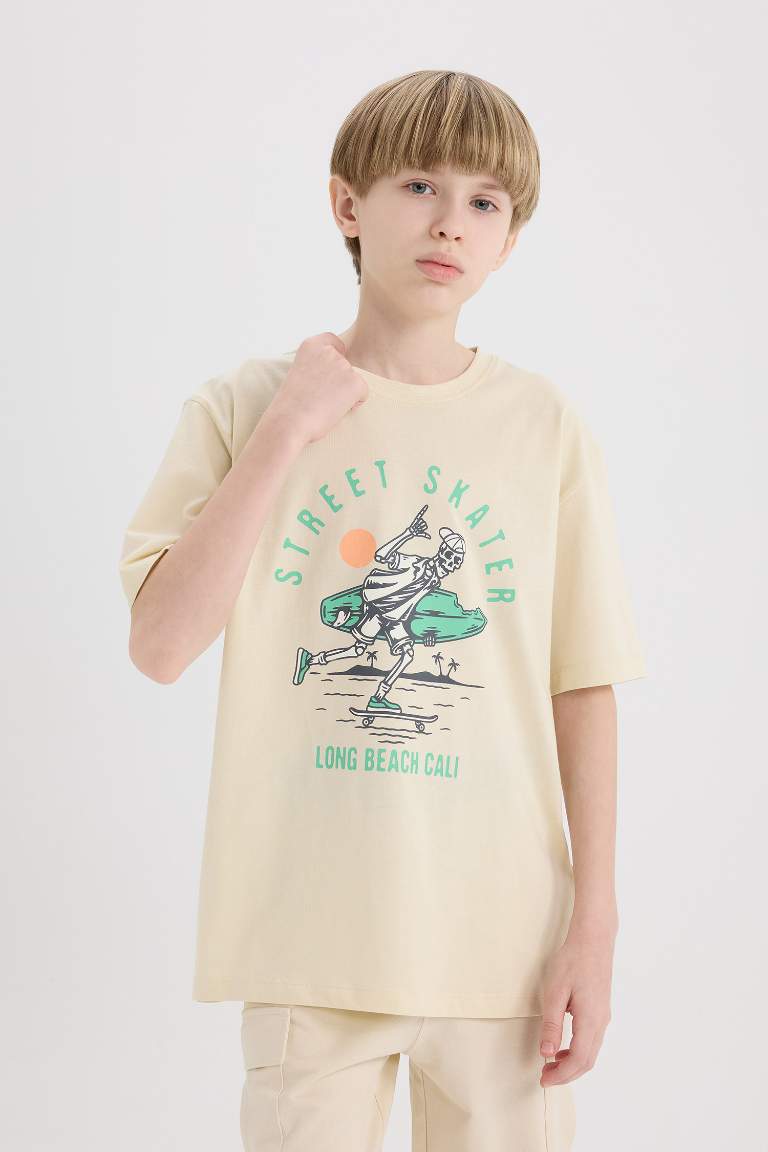 Boy Boy Crew Neck Printed Short Sleeve T-Shirt