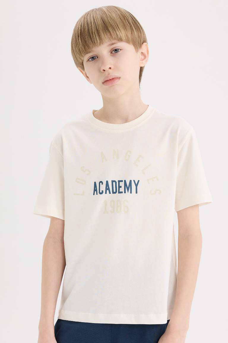 Boy Boy Crew Neck Printed Short Sleeve T-Shirt