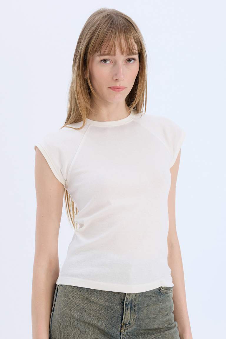 Slim Fit Crew Neck Basic Rib T-Shirt