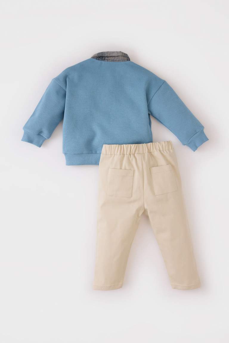 Ensemble pour bébé garçon : haut à col chemise et bas à taille élastique