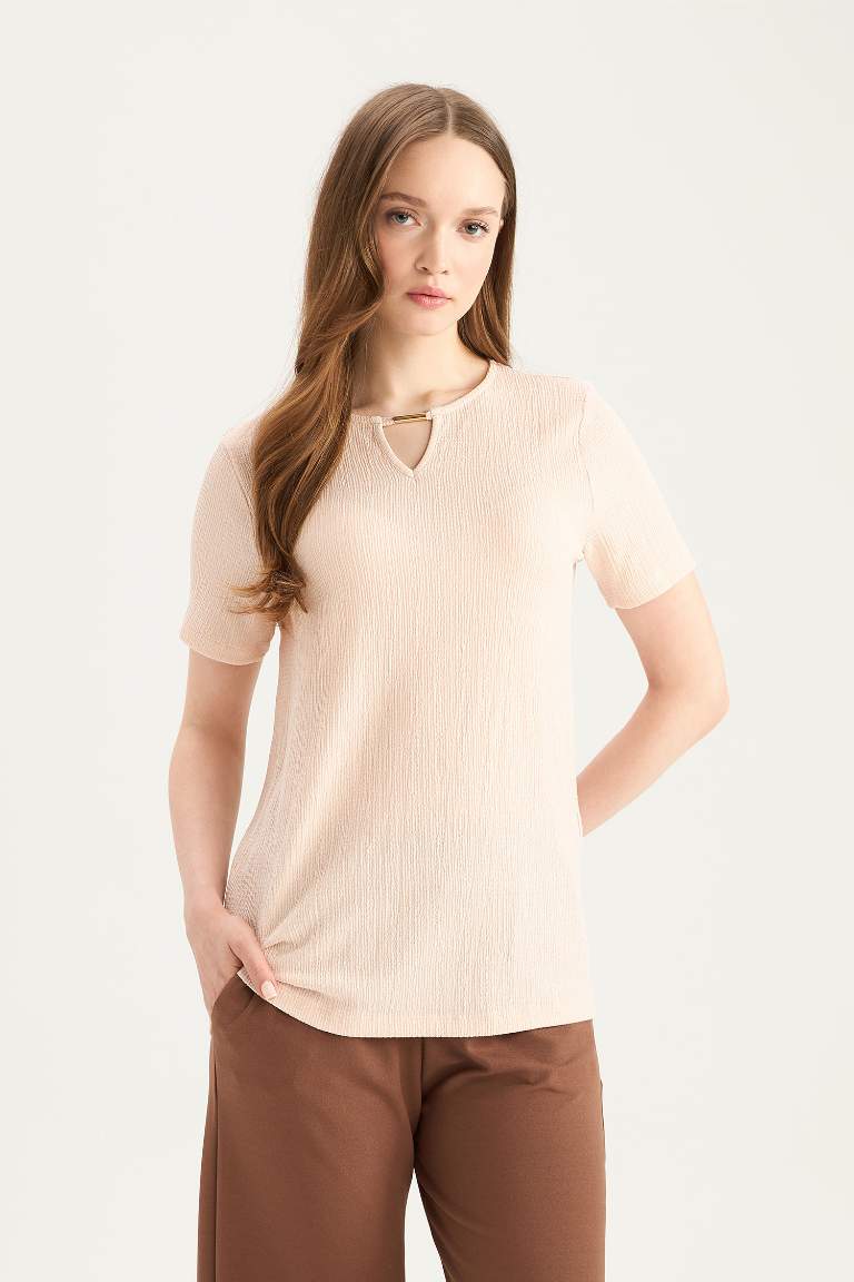 Traditional Regular Fit Casual Crepe T-Shirt