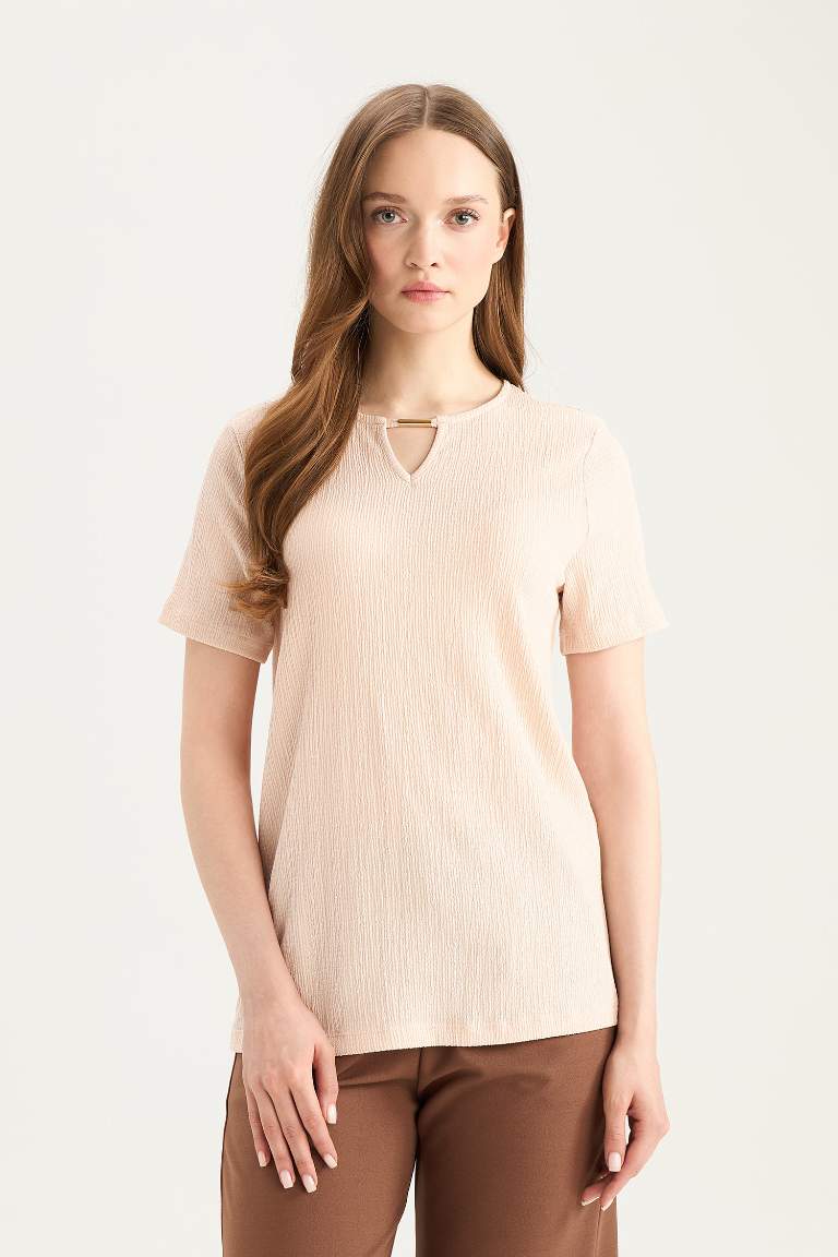 Traditional Regular Fit Casual Crepe T-Shirt