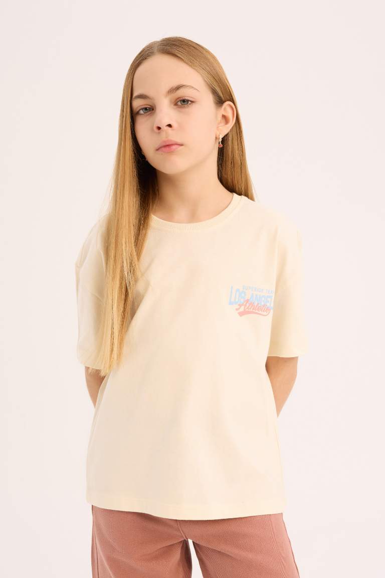 Girl Relax Fit Crew Neck Short Sleeve T-Shirt