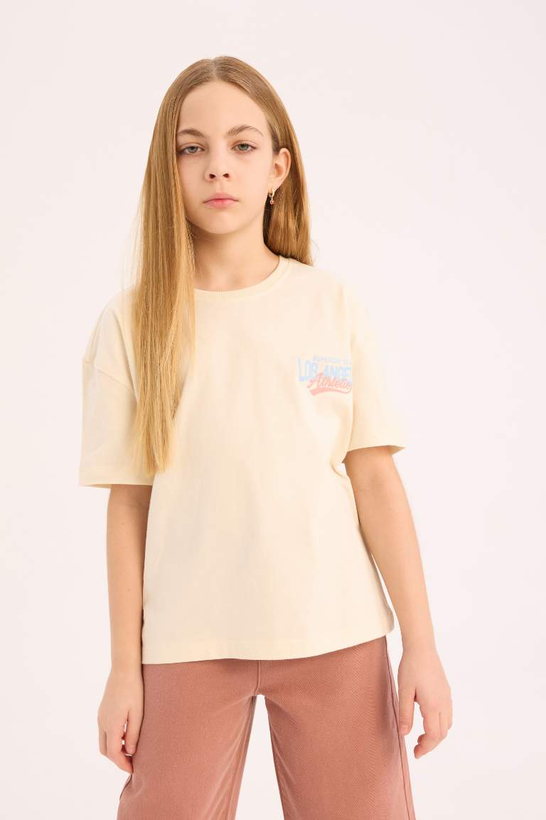 Girl Relax Fit Crew Neck Short Sleeve T-Shirt