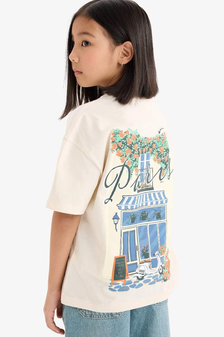 Girl Oversize Fit Anime Printed Short Sleeve T-Shirt