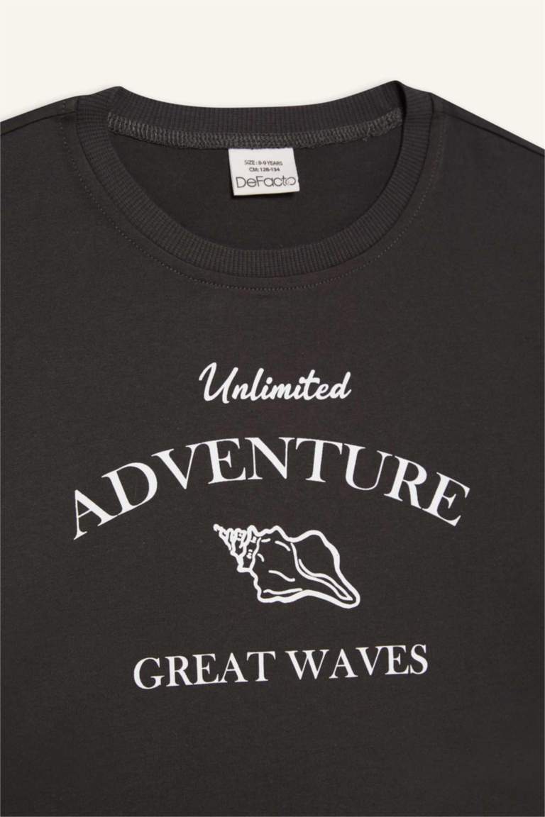 Girl Full Crop Crew Neck Short Sleeve T-Shirt