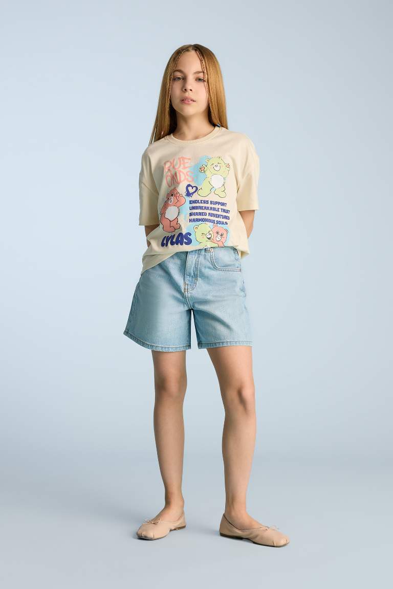 Футболка oversize для девочек с круглым вырезом, короткий рукав