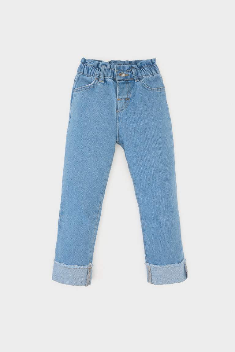 Baby Girl Paperbag Double Leg Jeans