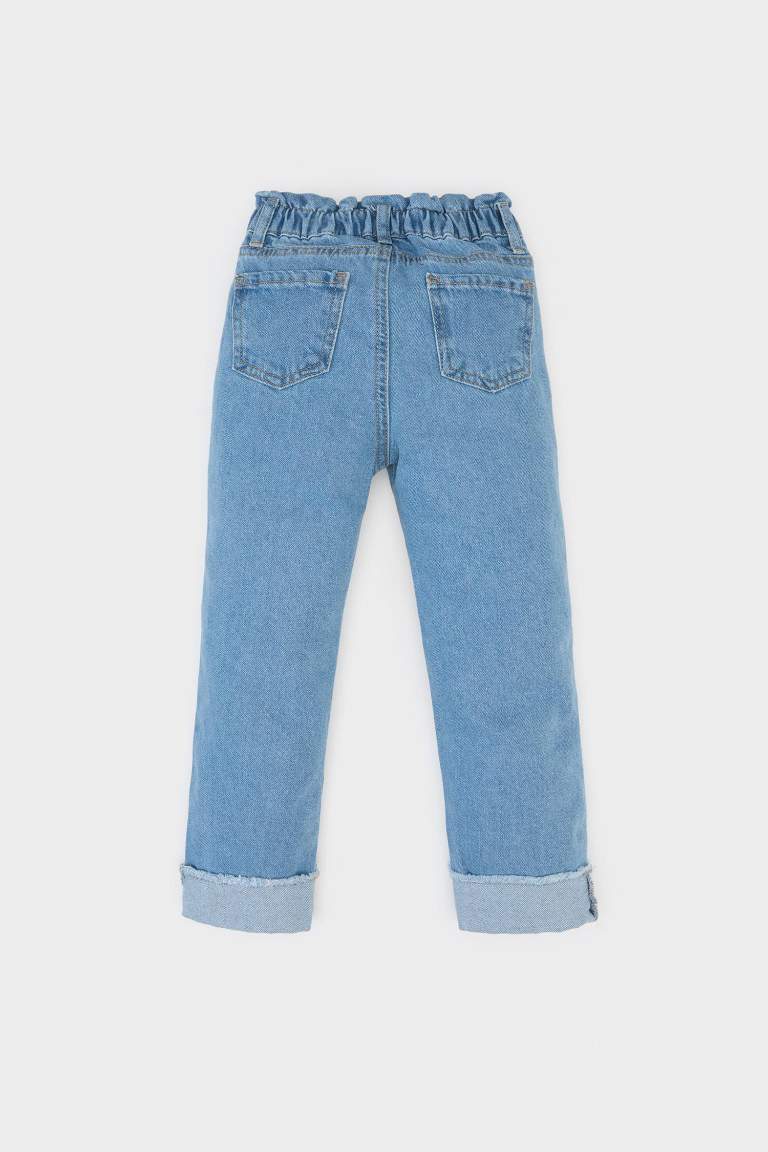 Kız Bebek Duble Paça Jean Pantolon