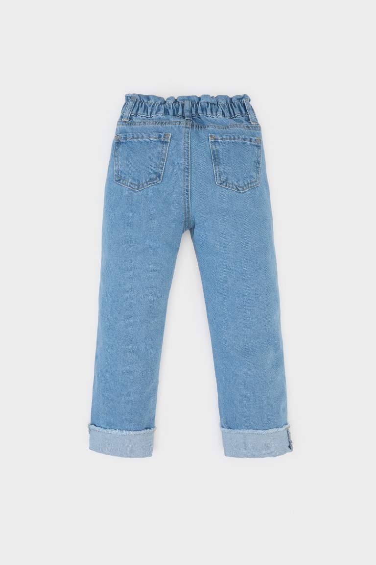 Baby Girl Paperbag Double Leg Jeans