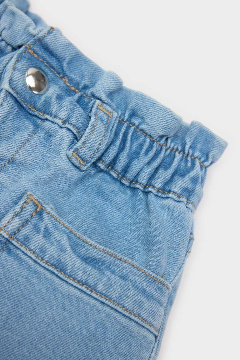 Baby Girl Paperbag Jean Shorts