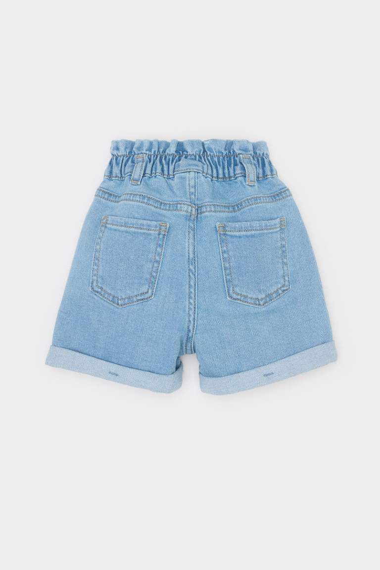 Baby Girl Paperbag Jean Shorts