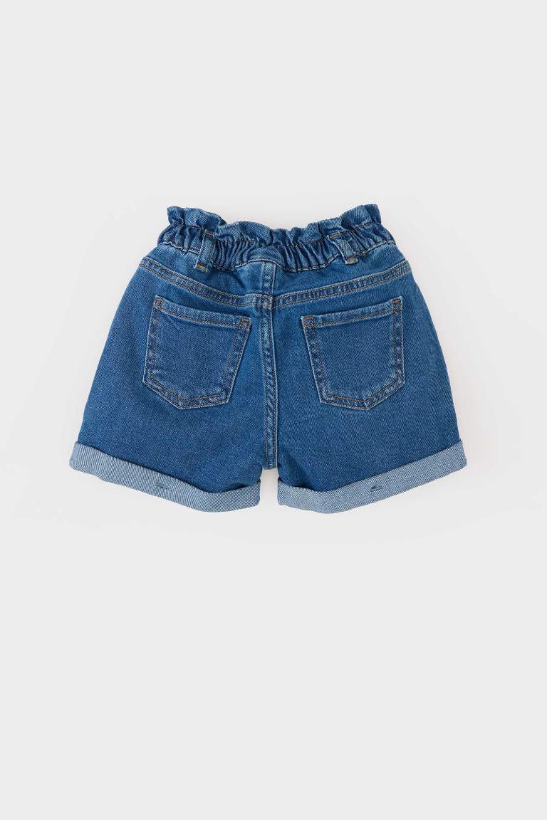 Baby Girl Paperbag Jean Shorts