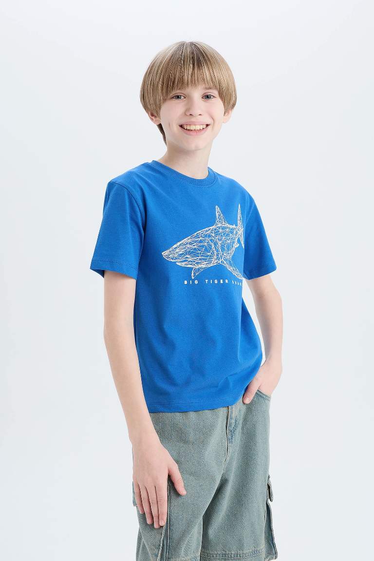 Boy Crew Neck Printed Short Sleeve T-Shirt