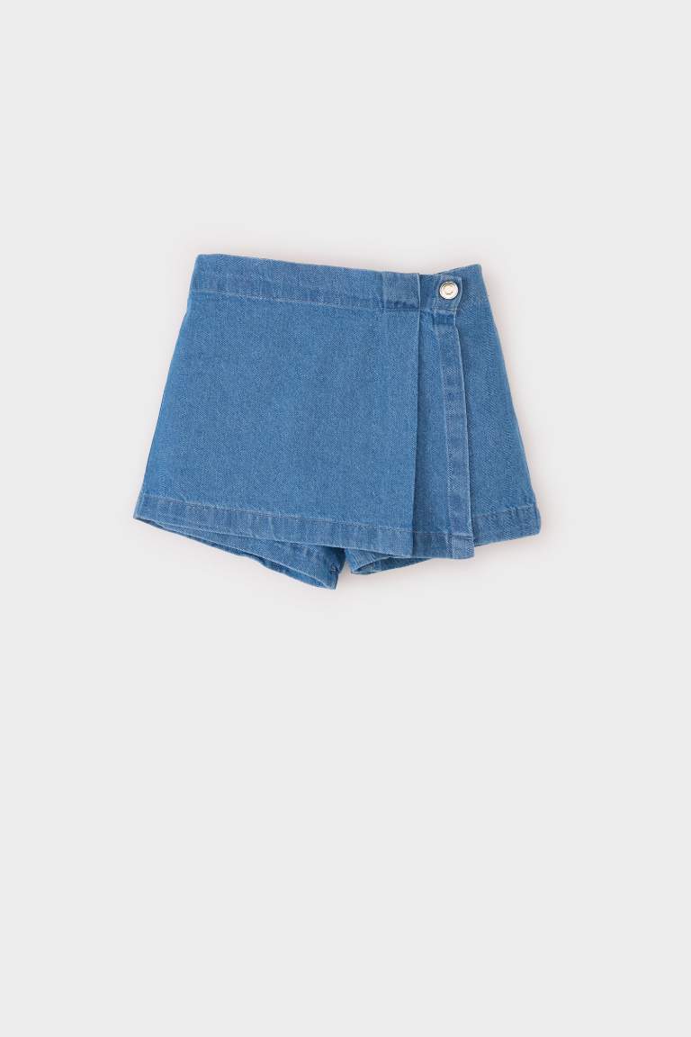 Short-jupe en jean pour bébé fille