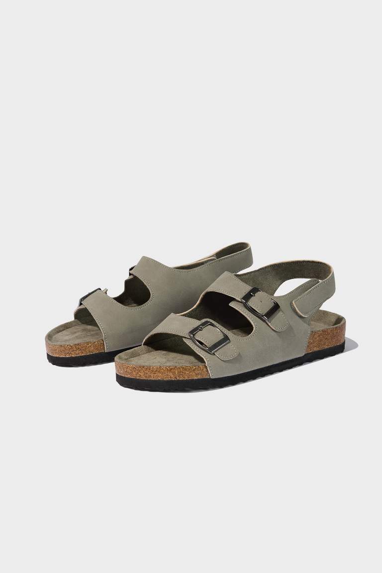 Boy Flat Sole Faux Leather Sandals