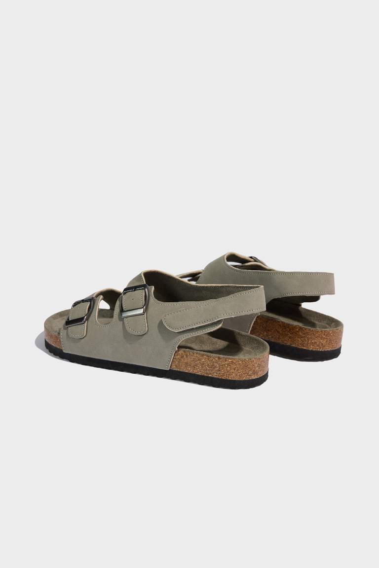 Boy Flat Sole Faux Leather Sandals