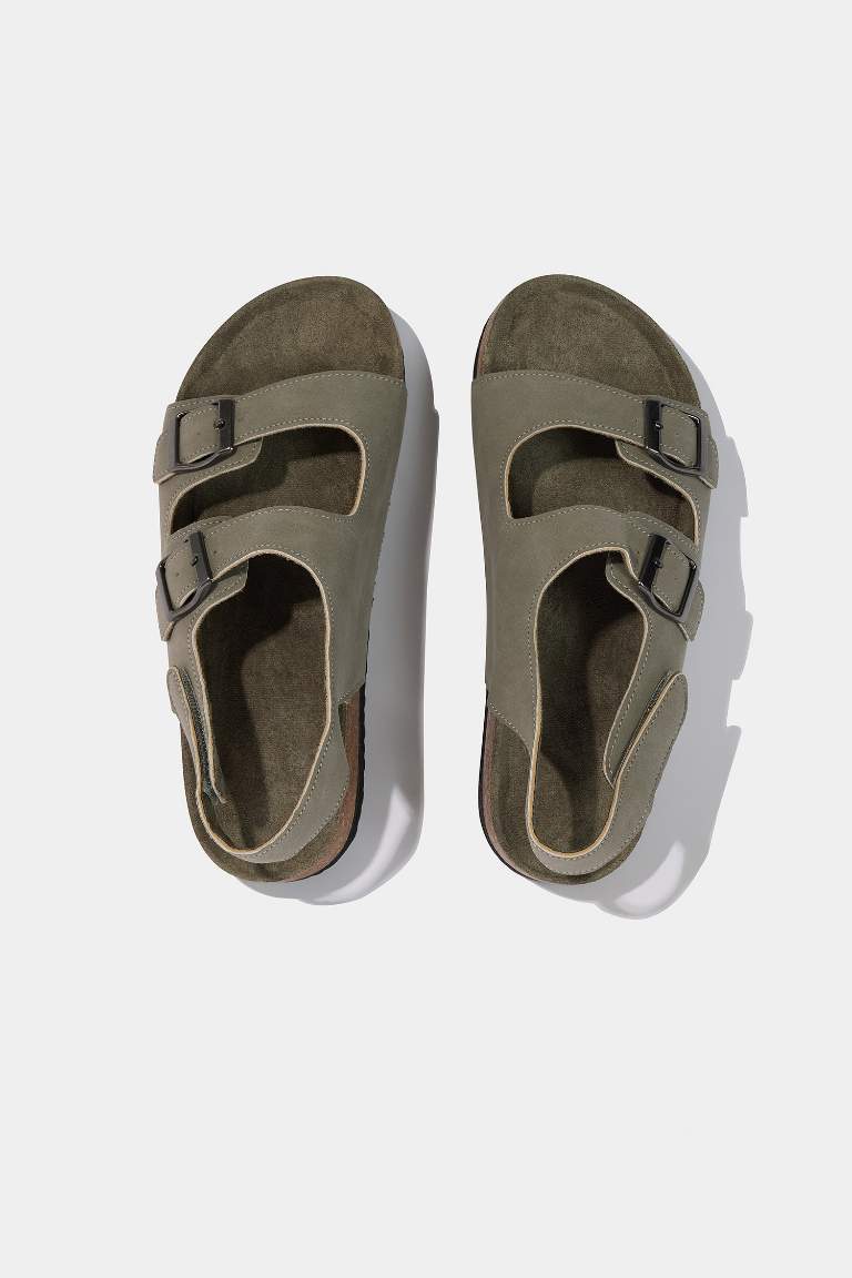 Boy Flat Sole Faux Leather Sandals