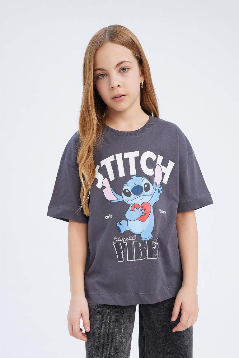 Girl Disney Lilo & Stitch Oversize Fit Short Sleeve T-Shirt