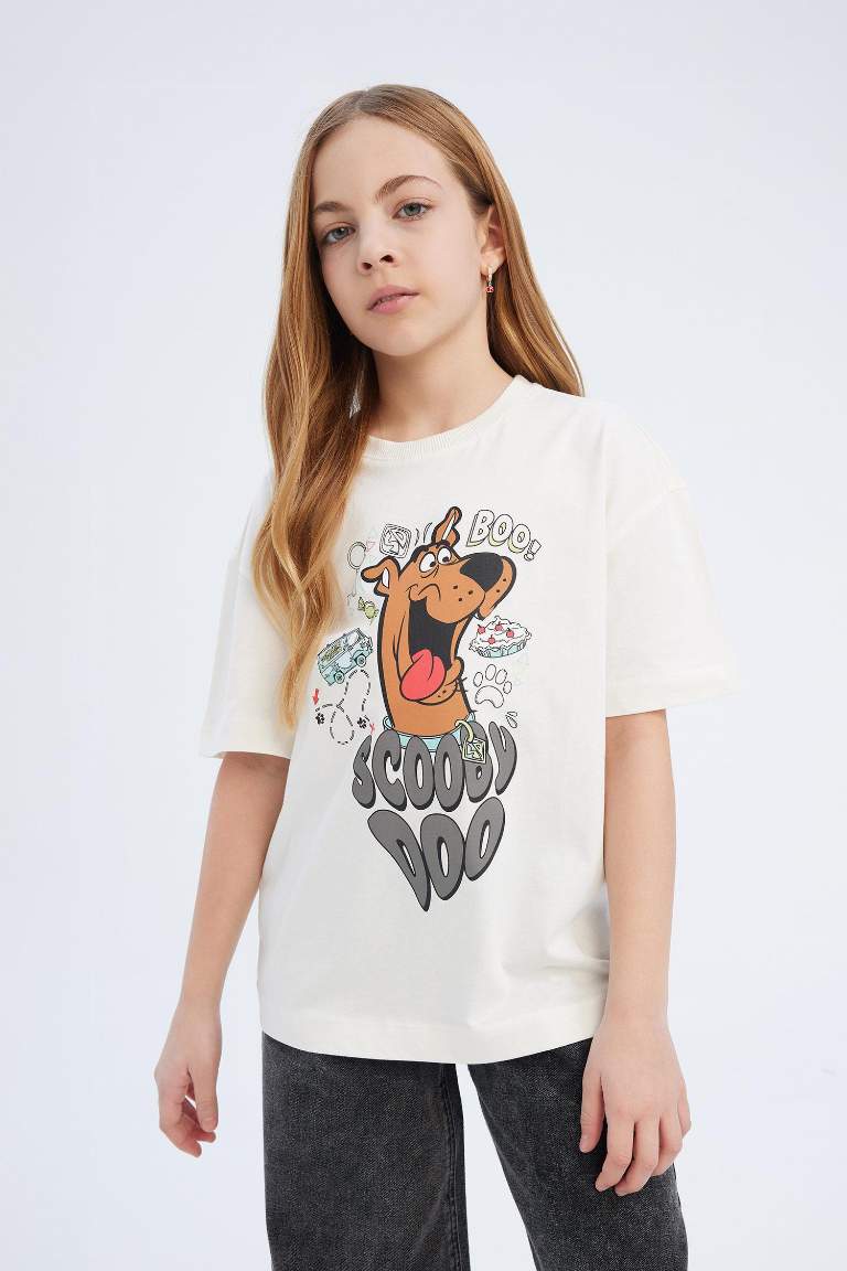 Girl Scooby Doo Oversize Fit Crew Neck Short Sleeve T-Shirt